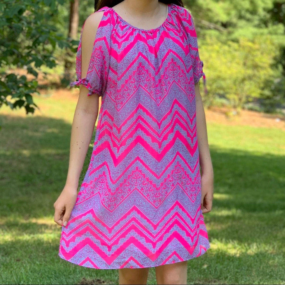 EUC C.W.D Kids Pink Chevron Dress